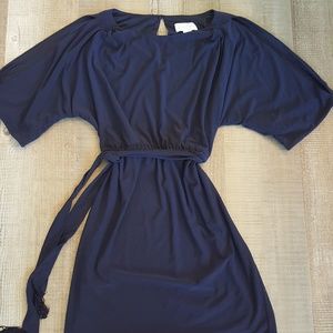 Cute navy blue mini dress with cut out sleeves